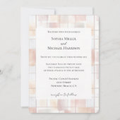 Invitation Noces Carrés Rose Pêche (Devant)