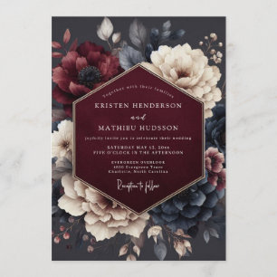 Invitation Noces Claret Midnight Flora
