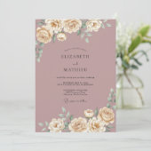 Invitation Noces d'Arche de Fleur de Rose Poussiéreuse (Debout devant)