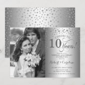 Invitation Noces d'argent 10ème anniversaire de mariage avec  (Devant / Derrière)