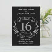 Invitation Noces d'argent 16 ans de mariage traditionnel (Debout devant)