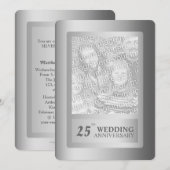 Invitation Noces d'argent 25 ans de mariage (Devant / Derrière)