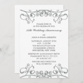 Invitation Noces d'argent 25 ans de mariage (Devant / Derrière)