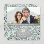 Invitation Noces d'argent 25e anniversaire de mariage (Devant / Derrière)