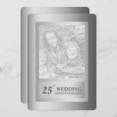Invitation Noces d'argent 25e anniversaire de mariage (Devant / Derrière)