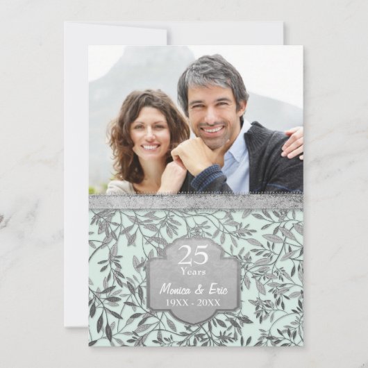Invitation Noces d'argent 25e anniversaire de mariage (Devant)