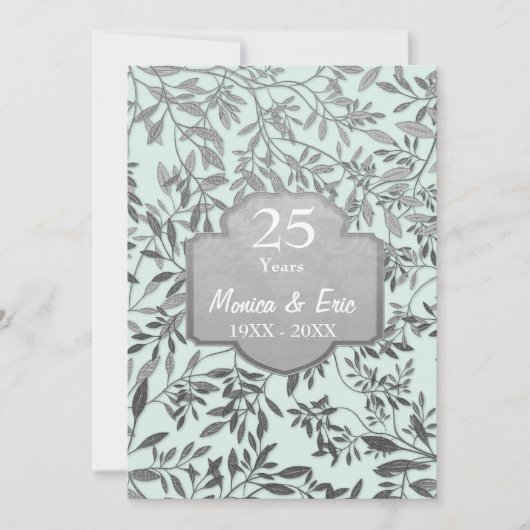 Invitation Noces d'argent 25e anniversaire de mariage (Devant)
