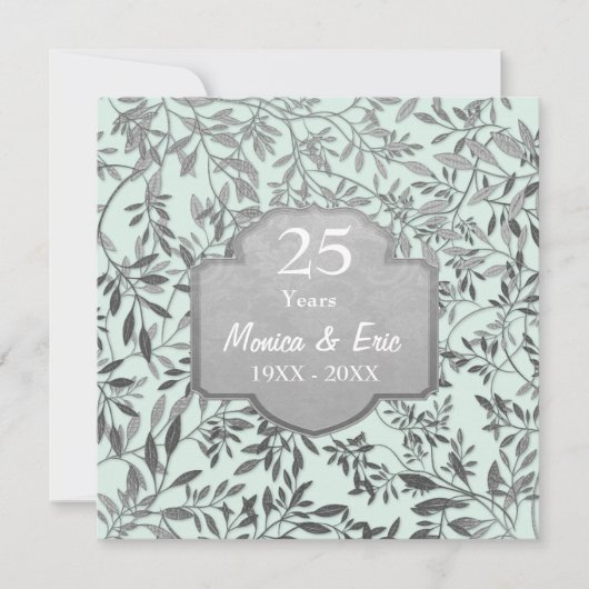 Invitation Noces d'argent 25e anniversaire de mariage (Devant)