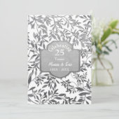 Invitation Noces d'argent 25e anniversaire de mariage blanc (Debout devant)