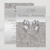 Invitation Noces d'argent 25e anniversaire de mariage Paillet (Devant / Derrière)