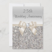 Invitation Noces d'argent 25e anniversaire de mariage Sequins (Devant)