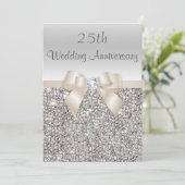 Invitation Noces d'argent 25e anniversaire de mariage Sequins (Debout devant)
