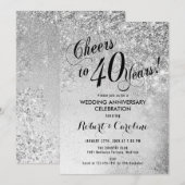 Invitation Noces d'argent 40e anniversaire de mariage (Devant / Derrière)