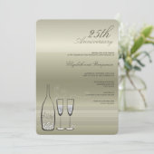 Invitation Noces d'argent Champagne Cheers 25e anniversaire d (Debout devant)