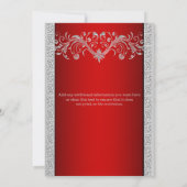 Invitation Noces de argent rouge florale (Dos)