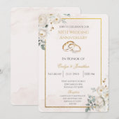Invitation Noces de blanc 50 ans de mariage (Devant / Derrière)