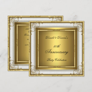 Invitation Noces de blanc 50 ans Élégant