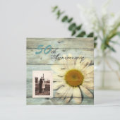 Invitation noces de bois de barn 50 ans de mariage (Debout devant)