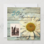 Invitation noces de bois de barn 50 ans de mariage (Devant)