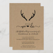 Invitation Noces de bois de cerf rustique (Devant / Derrière)