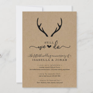 Invitation Noces de bois de cerf rustique