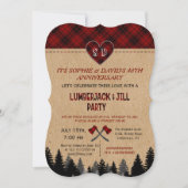 Invitation Noces de bois de LumberJack et Jill 40e anniversai (Devant)