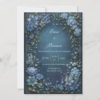 Noces de Clématite Bleu Minuit Bordure Dorée