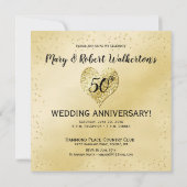 Invitation Noces de confetti d'or pour 50e anniversaire de ma (Dos)