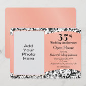 Invitation Noces de corail 35 ans de mariage (Devant / Derrière)