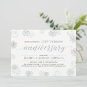 Invitation Noces de cristal | Moderne Floral 25e Anniversaire (Debout devant)