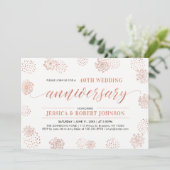 Invitation Noces de cuivre | 40 ans de mariage Floral Moderne (Debout devant)