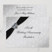 Invitation Noces de damas 60e anniversaire de mariage (Devant / Derrière)