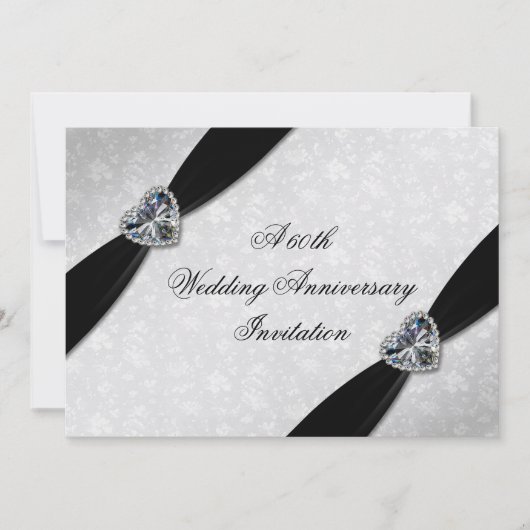 Invitation Noces de damas 60e anniversaire de mariage (Devant)