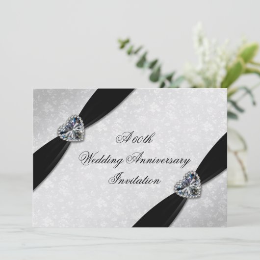 Invitation Noces de damas 60e anniversaire de mariage (Debout devant)