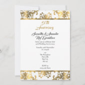 Invitation Noces de damas or 50 ans de mariage (Devant)