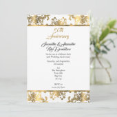 Invitation Noces de damas or 50 ans de mariage (Debout devant)