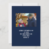 Invitation noces de dentelle blanche bleue nautique 50 ans (Dos)