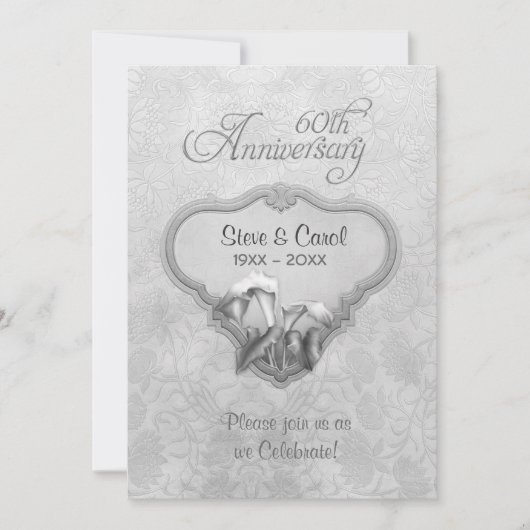 Invitation Noces de diamant 60 ans de mariage (Devant)