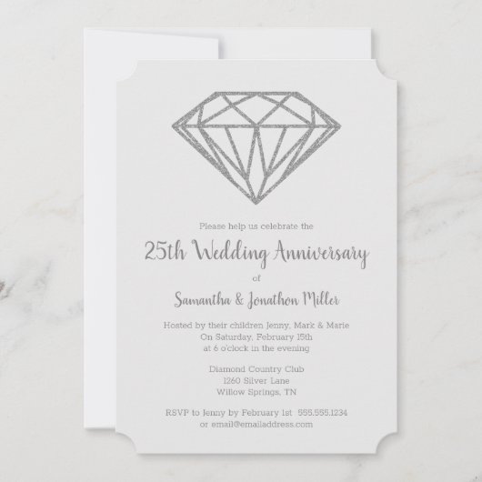 Invitation Noces de diamant 60 ans de mariage (Devant)