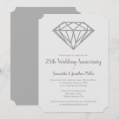 Invitation Noces de diamant 60 ans de mariage (Devant / Derrière)