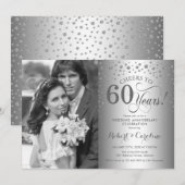 Invitation Noces de diamant - 60 ans de mariage avec photo (Devant / Derrière)