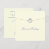 Invitation Noces de Diamant avec Broche Diamantée (Devant / Derrière)