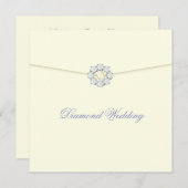 Invitation Noces de diamant avec broche en diamant (Devant / Derrière)