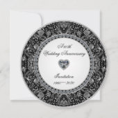 Invitation Noces de diamant en onyx noir (Devant)
