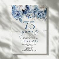 Noces de diamant Fleurs Bleu Poussiéreux 75ème Ann
