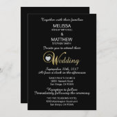 Invitation Noces de diamant noires élégantes chiques faites (Devant / Derrière)