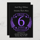 Invitation Noces de fer 6 ans (Devant / Derrière)