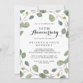 Invitation Noces de greenery Eucalyptus 50 ans (Devant)