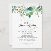 Invitation Noces de greenery Eucalyptus 50 ans (Devant)
