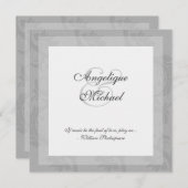Invitation Noces de gris argent engagement pour anniversaire (Devant / Derrière)